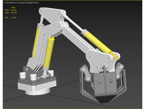 MOUNTED ATTACHMENT ARM CRANE TRUCK BULLDOZER EXCAVATOR TRACTOR 3D Model