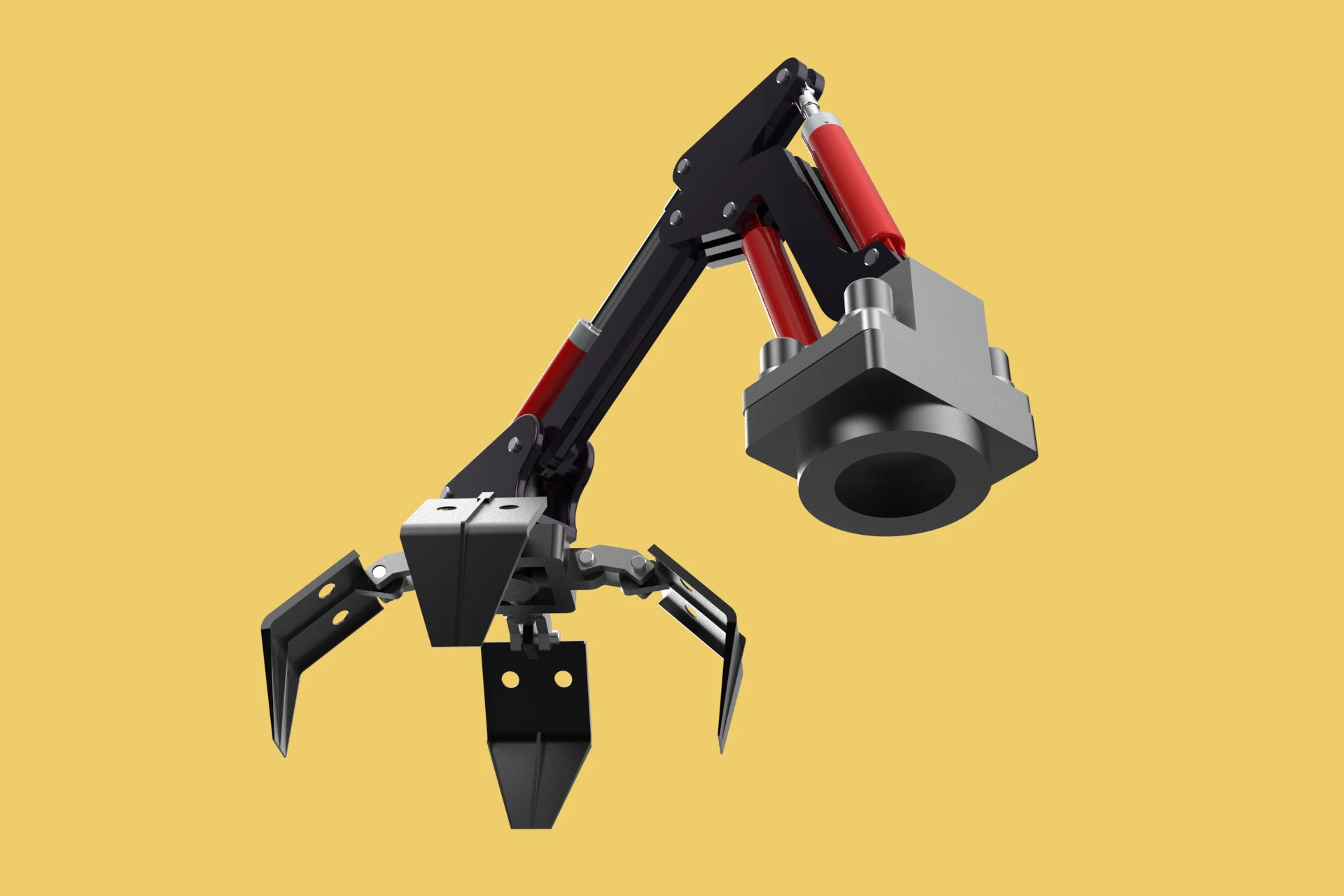 ATTACHMENT MOUNTED CRANE BACKHOE CRAWLER LOADER LIFTING FORKLIFT 3D Model .c4d .max .obj .3ds .fbx .stl .blend 