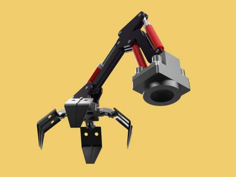 ATTACHMENT MOUNTED CRANE BACKHOE CRAWLER LOADER LIFTING FORKLIFT 3D Model