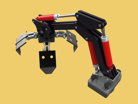 ATTACHMENT MOUNTED CRANE BACKHOE CRAWLER LOADER LIFTING FORKLIFT 3D 모델