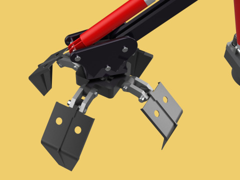 ATTACHMENT MOUNTED CRANE BACKHOE CRAWLER LOADER LIFTING FORKLIFT 3D 모델