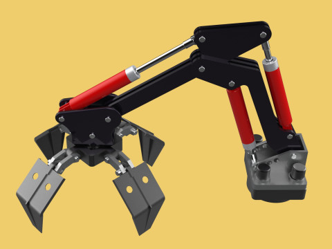 ATTACHMENT MOUNTED CRANE BACKHOE CRAWLER LOADER LIFTING FORKLIFT 3D 모델