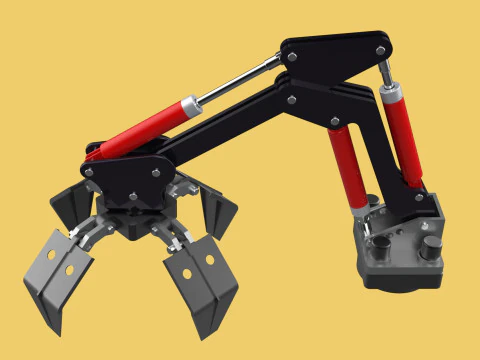 ATTACHMENT MOUNTED CRANE BACKHOE CRAWLER LOADER LIFTING FORKLIFT 3D Model