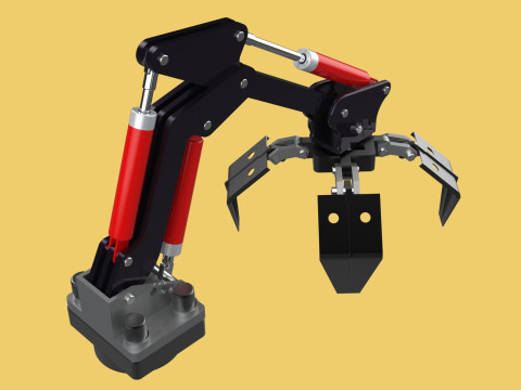 ATTACHMENT MOUNTED CRANE BACKHOE CRAWLER LOADER LIFTING FORKLIFT 3D 모델