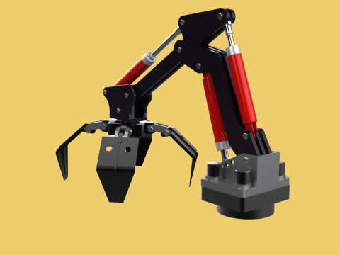 ATTACHMENT MOUNTED CRANE BACKHOE CRAWLER LOADER LIFTING FORKLIFT 3D 모델