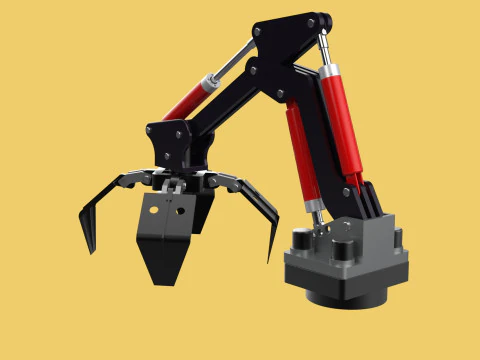 ATTACHMENT MOUNTED CRANE BACKHOE CRAWLER LOADER LIFTING FORKLIFT 3D Model