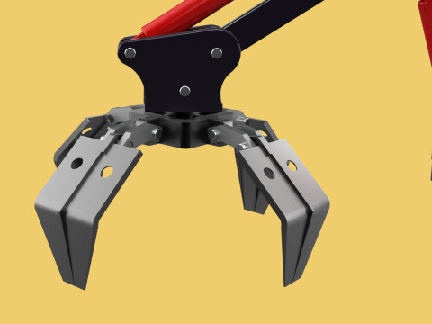 ATTACHMENT MOUNTED CRANE BACKHOE CRAWLER LOADER LIFTING FORKLIFT 3D 모델
