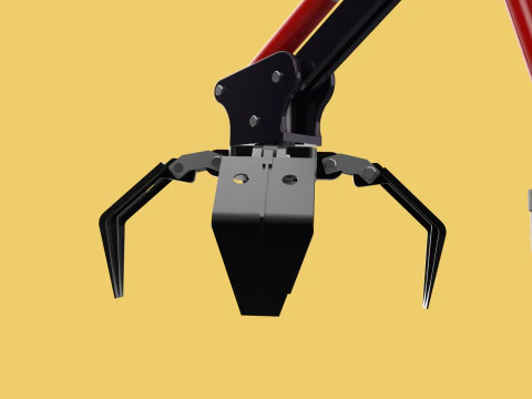 ATTACHMENT MOUNTED CRANE BACKHOE CRAWLER LOADER LIFTING FORKLIFT 3D Model