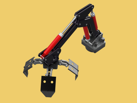 ATTACHMENT MOUNTED CRANE BACKHOE CRAWLER LOADER LIFTING FORKLIFT 3D 모델