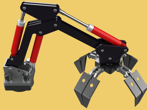 ATTACHMENT MOUNTED CRANE BACKHOE CRAWLER LOADER LIFTING FORKLIFT 3D 모델