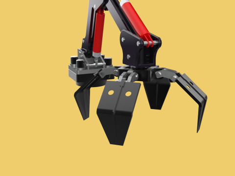 ATTACHMENT MOUNTED CRANE BACKHOE CRAWLER LOADER LIFTING FORKLIFT 3D 모델
