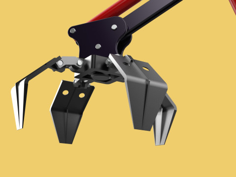 ATTACHMENT MOUNTED CRANE BACKHOE CRAWLER LOADER LIFTING FORKLIFT 3D 모델