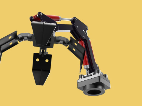 ATTACHMENT MOUNTED CRANE BACKHOE CRAWLER LOADER LIFTING FORKLIFT 3D Model