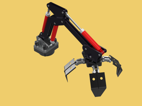 ATTACHMENT MOUNTED CRANE BACKHOE CRAWLER LOADER LIFTING FORKLIFT 3D 모델