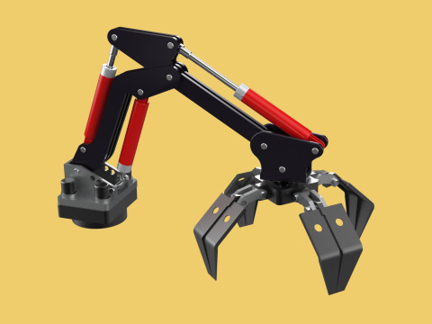 ATTACHMENT MOUNTED CRANE BACKHOE CRAWLER LOADER LIFTING FORKLIFT 3D 모델