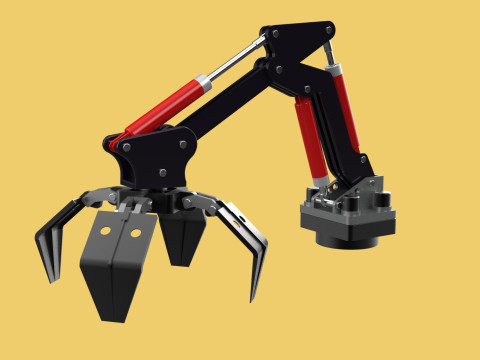ATTACHMENT MOUNTED CRANE BACKHOE CRAWLER LOADER LIFTING FORKLIFT 3D 모델