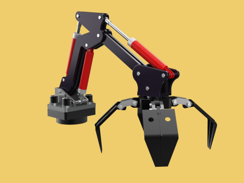 ATTACHMENT MOUNTED CRANE BACKHOE CRAWLER LOADER LIFTING FORKLIFT 3D 모델