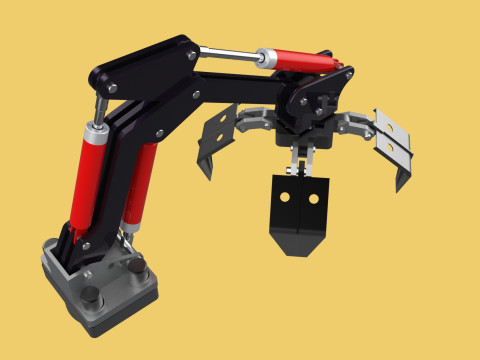 ATTACHMENT MOUNTED CRANE BACKHOE CRAWLER LOADER LIFTING FORKLIFT 3D 모델