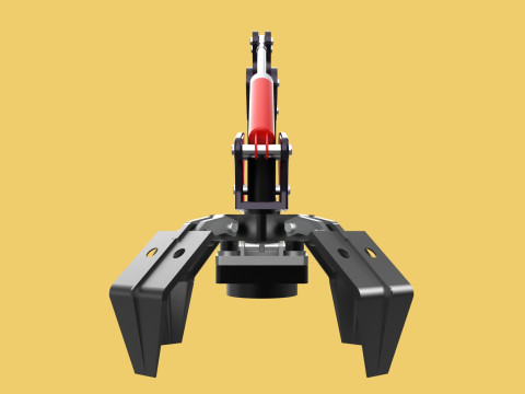 ATTACHMENT MOUNTED CRANE BACKHOE CRAWLER LOADER LIFTING FORKLIFT 3D 모델