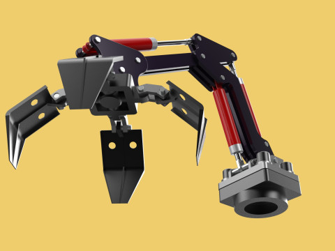 ATTACHMENT MOUNTED CRANE BACKHOE CRAWLER LOADER LIFTING FORKLIFT 3D 모델