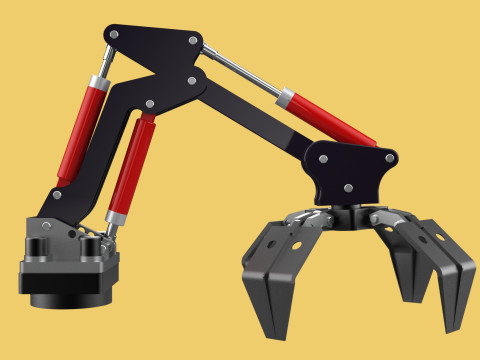 ATTACHMENT MOUNTED CRANE BACKHOE CRAWLER LOADER LIFTING FORKLIFT 3D 모델