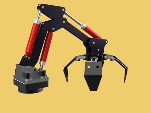 ATTACHMENT MOUNTED CRANE BACKHOE CRAWLER LOADER LIFTING FORKLIFT 3D 모델