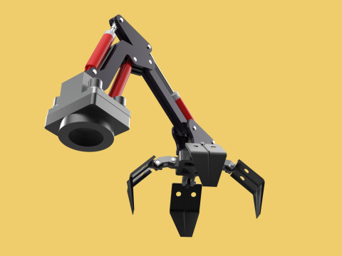 ATTACHMENT MOUNTED CRANE BACKHOE CRAWLER LOADER LIFTING FORKLIFT 3D 모델