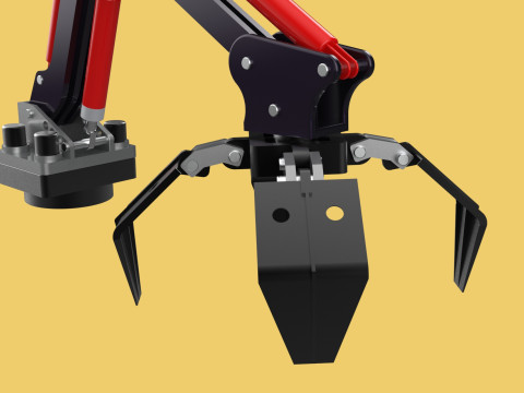 ATTACHMENT MOUNTED CRANE BACKHOE CRAWLER LOADER LIFTING FORKLIFT 3D 모델