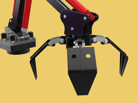 ATTACHMENT MOUNTED CRANE BACKHOE CRAWLER LOADER LIFTING FORKLIFT 3D Model