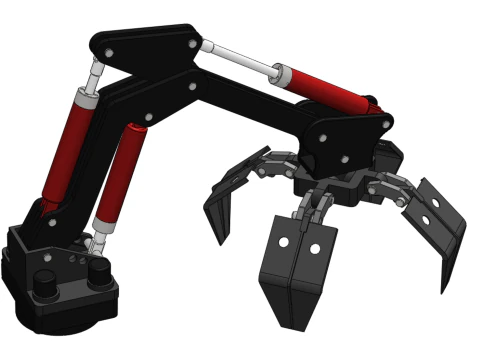 ATTACHMENT MOUNTED CRANE BACKHOE CRAWLER LOADER LIFTING FORKLIFT 3D Model