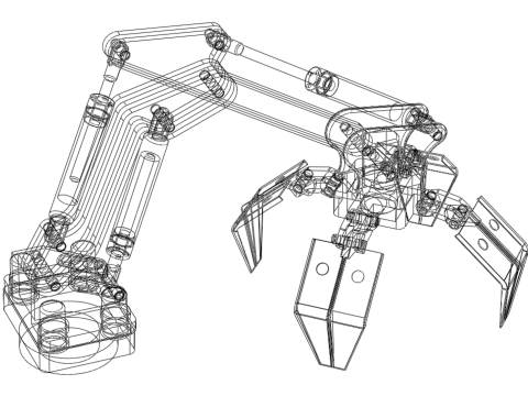 ATTACHMENT MOUNTED CRANE BACKHOE CRAWLER LOADER LIFTING FORKLIFT 3D 모델