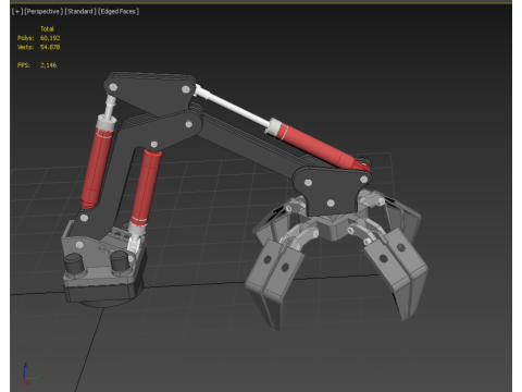 ATTACHMENT MOUNTED CRANE BACKHOE CRAWLER LOADER LIFTING FORKLIFT 3D 모델