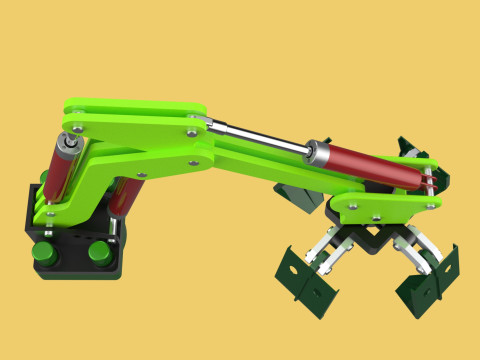 LINK HYDRAULIC THUMB KNUCKLEBOOM ARM CRANE LIFTING ATTACHMENT Model 3D