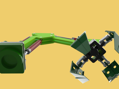 LINK HYDRAULIC THUMB KNUCKLEBOOM ARM CRANE LIFTING ATTACHMENT Model 3D