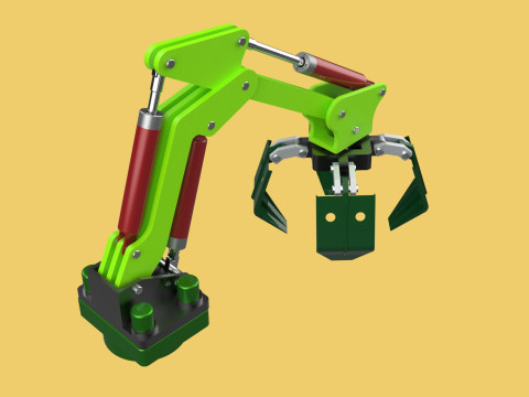 LINK HYDRAULIC THUMB KNUCKLEBOOM ARM CRANE LIFTING ATTACHMENT Model 3D