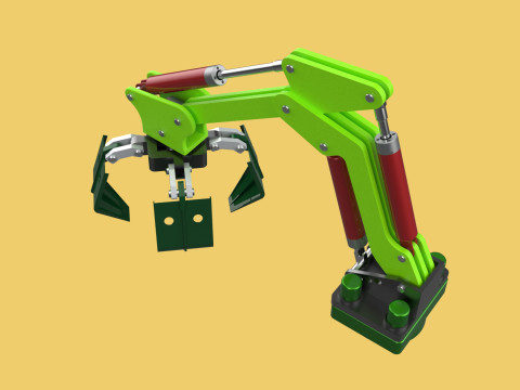 LINK HYDRAULIC THUMB KNUCKLEBOOM ARM CRANE LIFTING ATTACHMENT Model 3D