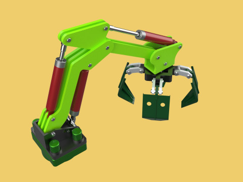 LINK HYDRAULIC THUMB KNUCKLEBOOM ARM CRANE LIFTING ATTACHMENT Model 3D