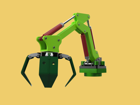 LINK HYDRAULIC THUMB KNUCKLEBOOM ARM CRANE LIFTING ATTACHMENT Model 3D
