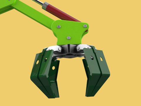 LINK HYDRAULIC THUMB KNUCKLEBOOM ARM CRANE LIFTING ATTACHMENT Model 3D