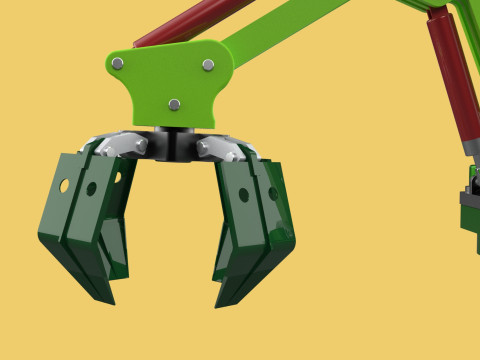 LINK HYDRAULIC THUMB KNUCKLEBOOM ARM CRANE LIFTING ATTACHMENT Model 3D