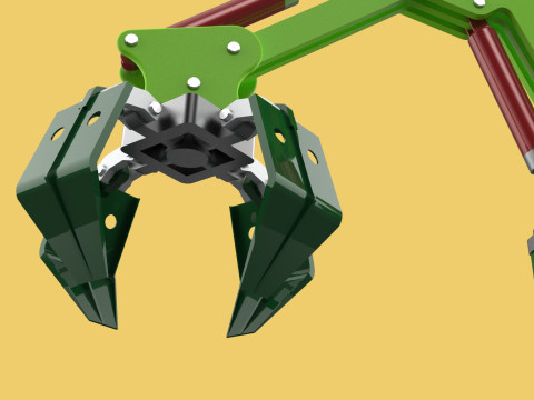 LINK HYDRAULIC THUMB KNUCKLEBOOM ARM CRANE LIFTING ATTACHMENT Model 3D