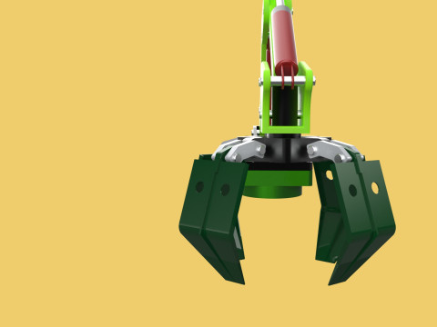 LINK HYDRAULIC THUMB KNUCKLEBOOM ARM CRANE LIFTING ATTACHMENT Model 3D