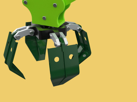 LINK HYDRAULIC THUMB KNUCKLEBOOM ARM CRANE LIFTING ATTACHMENT Model 3D