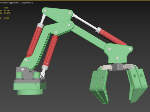 LINK HYDRAULIC THUMB KNUCKLEBOOM ARM CRANE LIFTING ATTACHMENT Model 3D