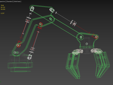 LINK HYDRAULIC THUMB KNUCKLEBOOM ARM CRANE LIFTING ATTACHMENT Model 3D