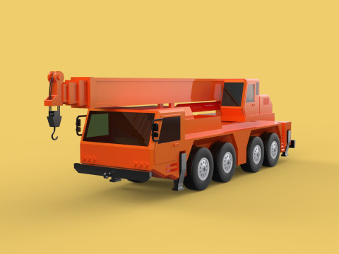 MINIATURE SCALE 1-130 ALL-TERRAIN TELESCOPIC MOBILE CRANE TRUCK 3D 모델