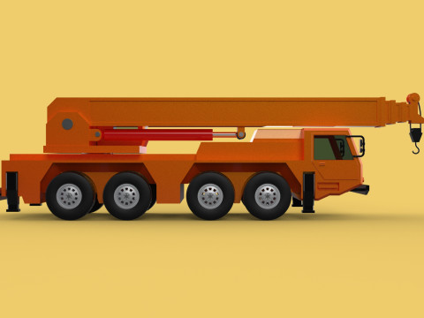 MINIATURE SCALE 1-130 ALL-TERRAIN TELESCOPIC MOBILE CRANE TRUCK Model 3D