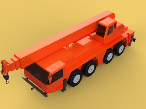 MINIATURE SCALE 1-130 ALL-TERRAIN TELESCOPIC MOBILE CRANE TRUCK Model 3D