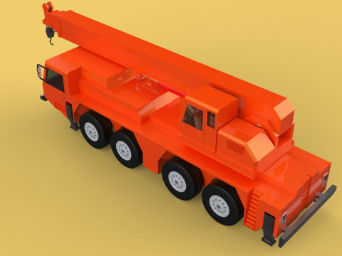 MINIATURE SCALE 1-130 ALL-TERRAIN TELESCOPIC MOBILE CRANE TRUCK Model 3D