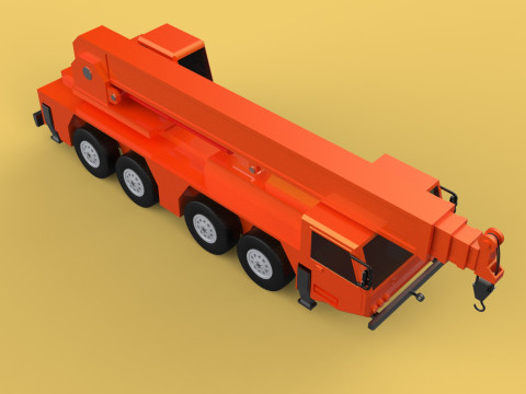 MINIATURE SCALE 1-130 ALL-TERRAIN TELESCOPIC MOBILE CRANE TRUCK Model 3D